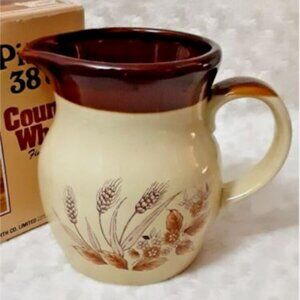 Vintage Country Wheat Pitcher Jug Ceramic 38oz Woolworth Co. Japan Farm Vase